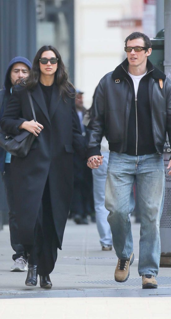 Dua Lipa in a Black Coat