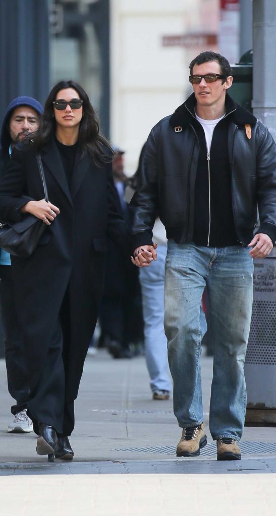 Dua Lipa in a Black Coat