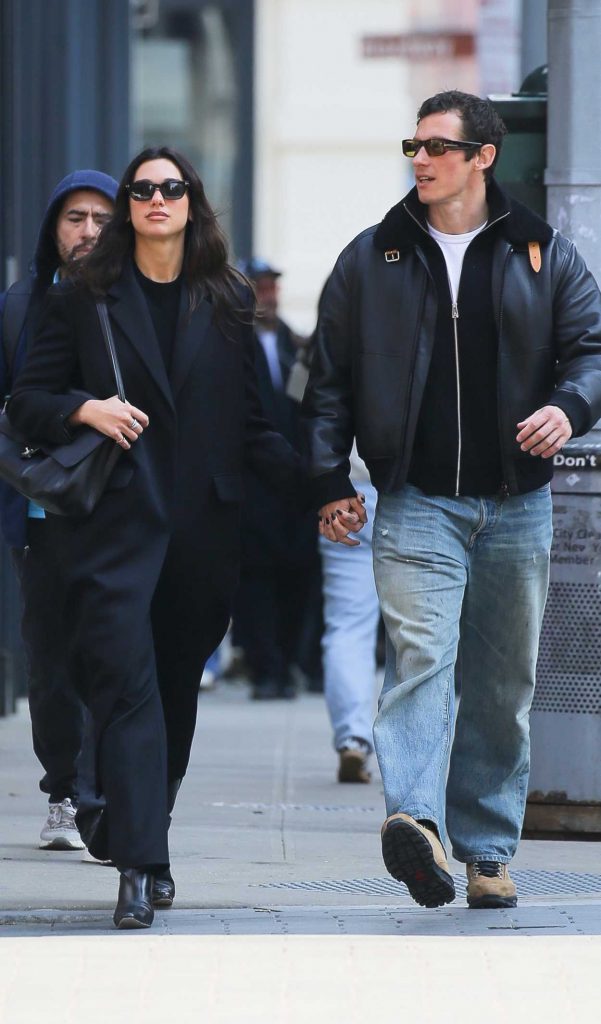 Dua Lipa in a Black Coat