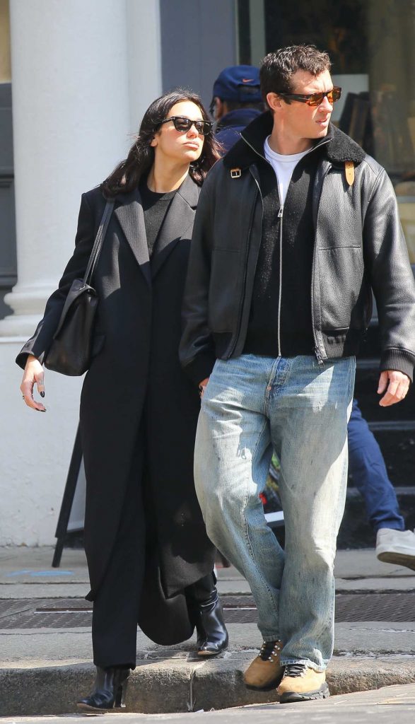 Dua Lipa in a Black Coat