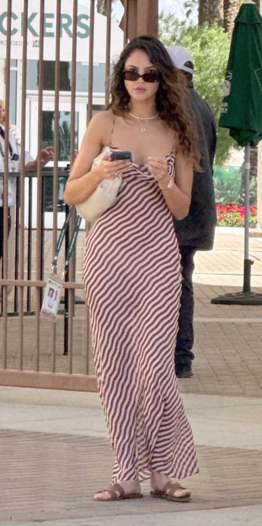 Eiza Gonzalez in a Striped Dress