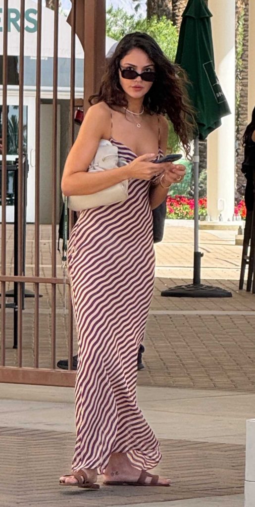 Eiza Gonzalez in a Striped Dress