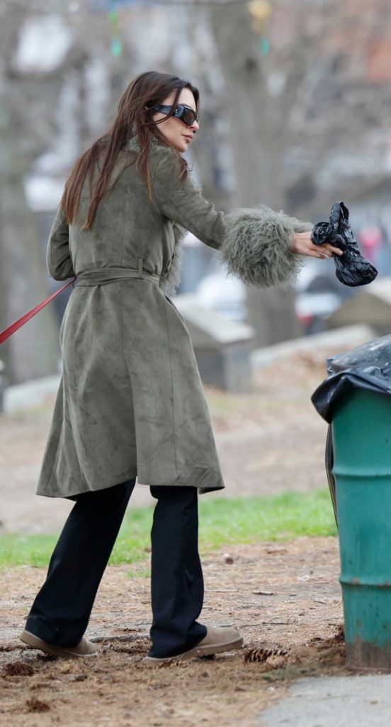 Emily Ratajkowski in a Grey Coat