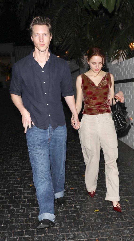 Joey King in a Beige Pants