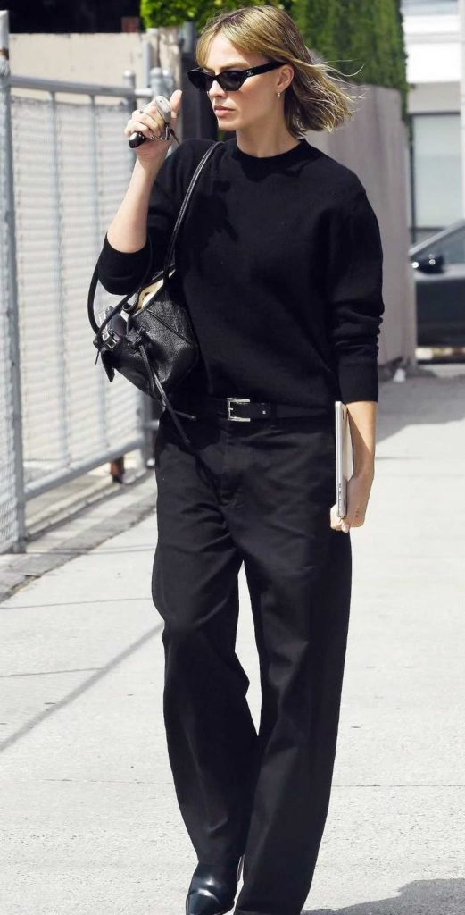 Margot Robbie in a Black Outfit