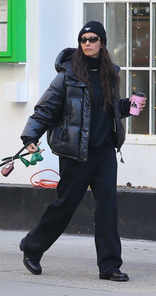 Nina Dobrev in a Black Jacket