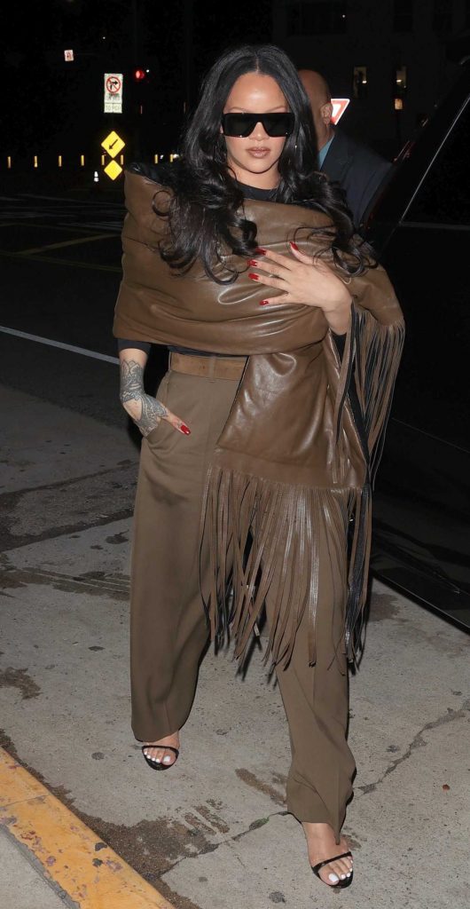 Rihanna in a Brown Ensemble