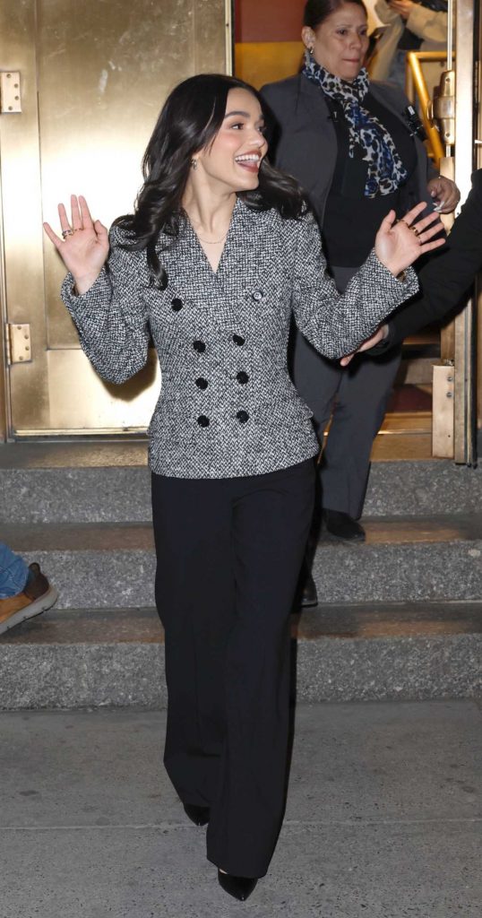 Rachel Zegler in a Grey Blazer