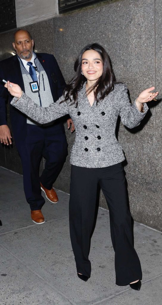 Rachel Zegler in a Grey Blazer