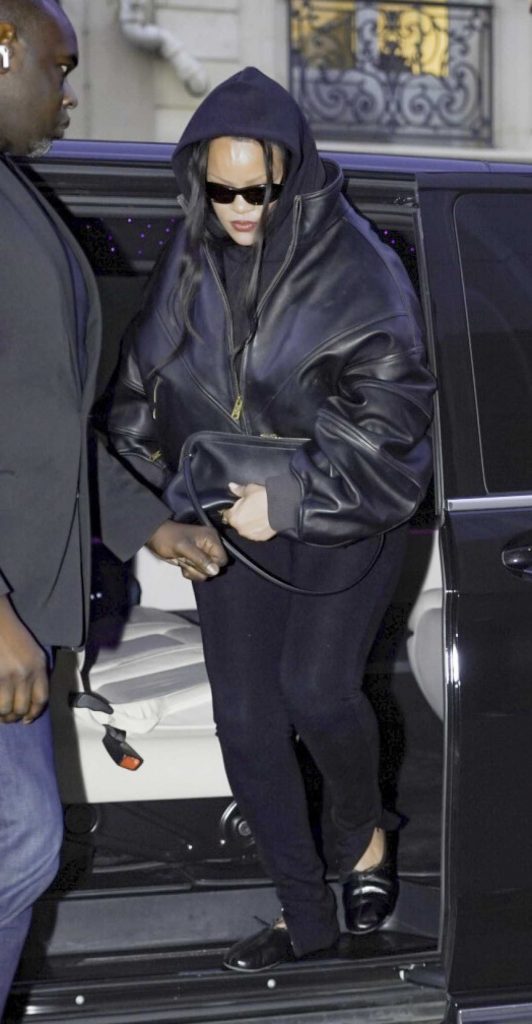 Rihanna in a Black Leather Jacket
