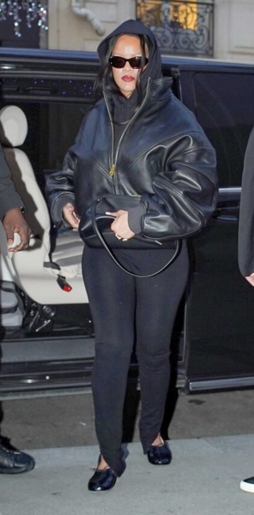 Rihanna in a Black Leather Jacket