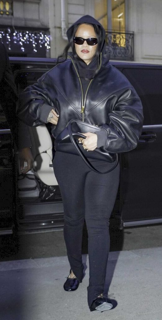 Rihanna in a Black Leather Jacket