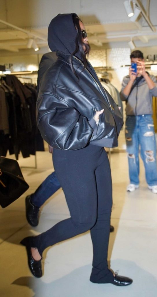 Rihanna in a Black Leather Jacket