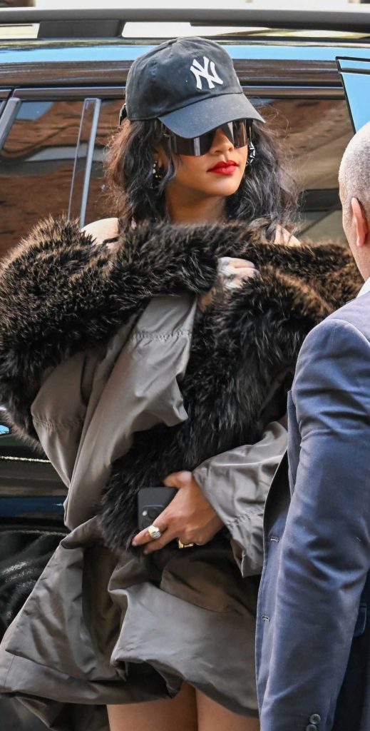 Rihanna in a Black Cap