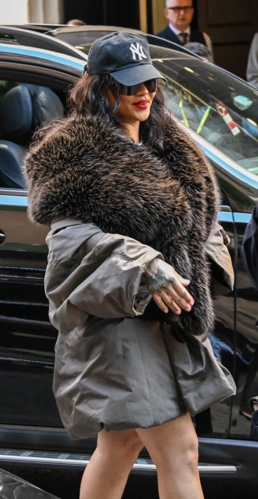Rihanna in a Black Cap
