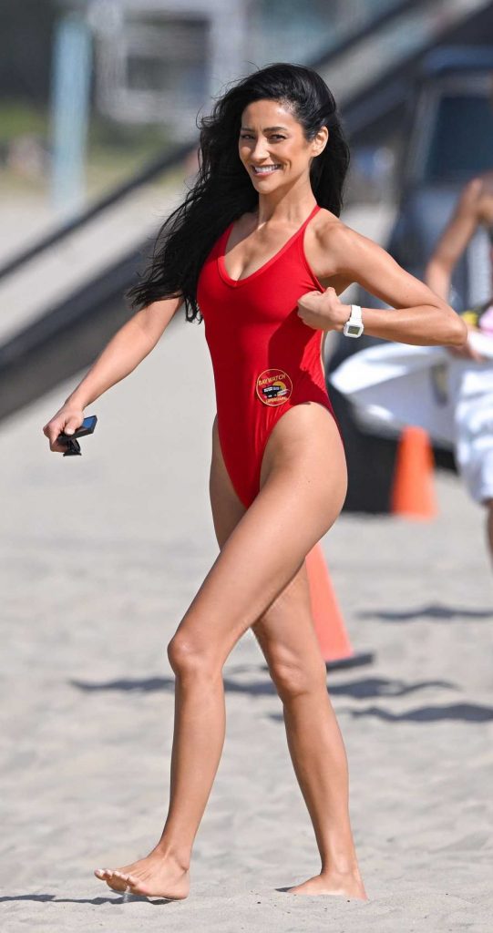 Shay Mitchell in a Red Swimsuit