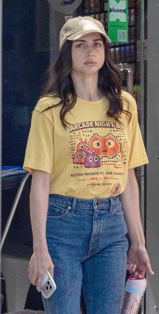 Ana de Armas in a Yellow Tee