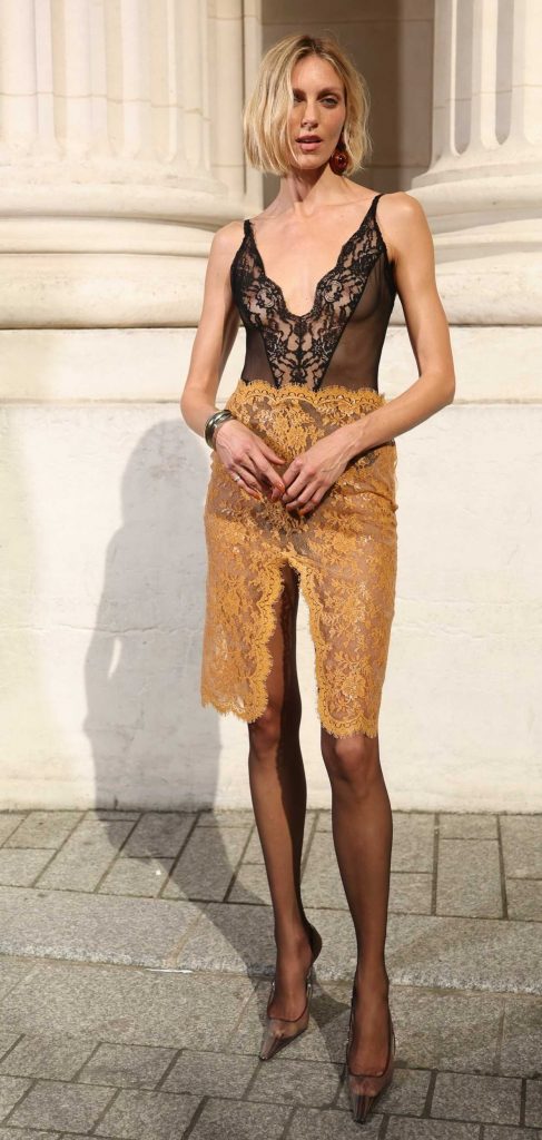 Anja Rubik in a See-Through Ensemble