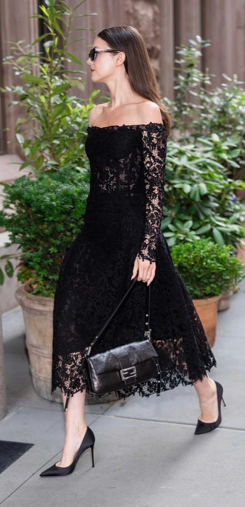 Ella Hunt in a Black Dress