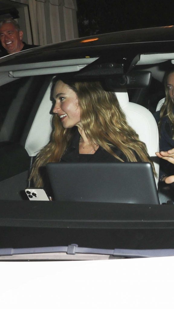 Lily James in a Black Jacket