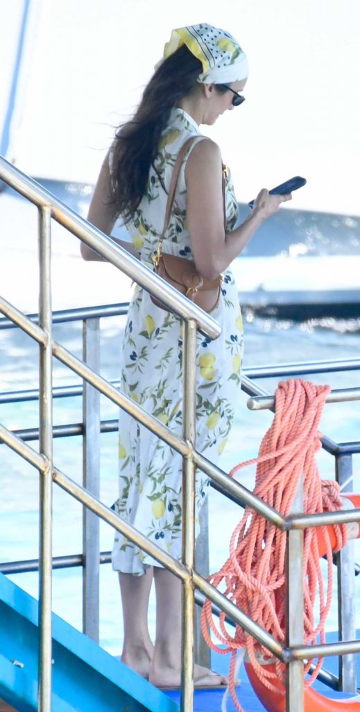 Nina Dobrev in a White Floral Dress
