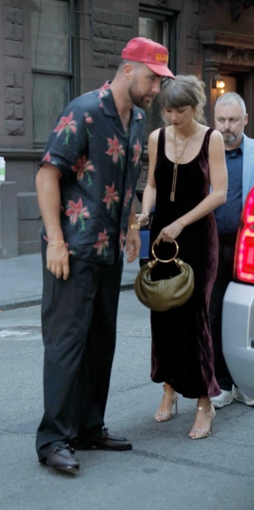 Taylor Swift in a Brown Dress