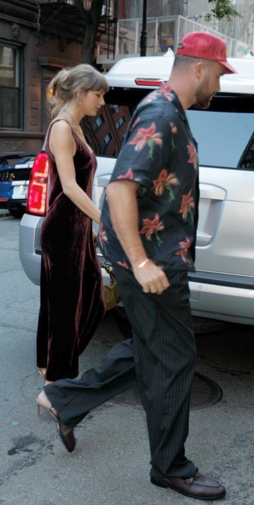 Taylor Swift in a Brown Dress