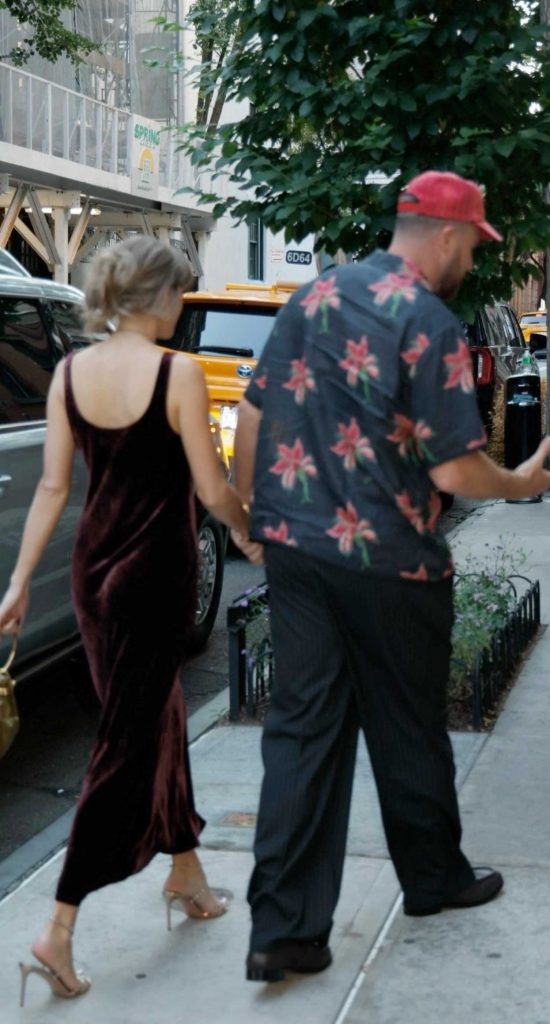 Taylor Swift in a Brown Dress
