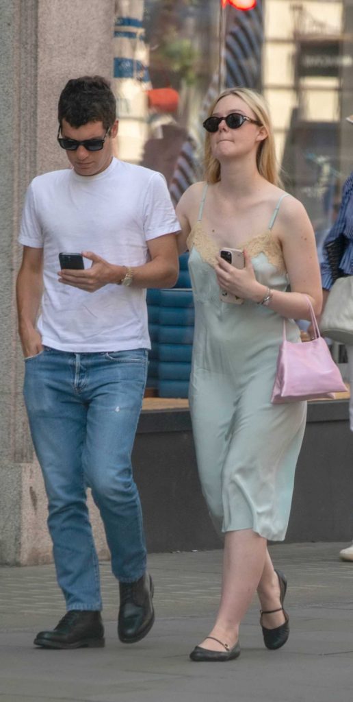 Elle Fanning in a Green Dress