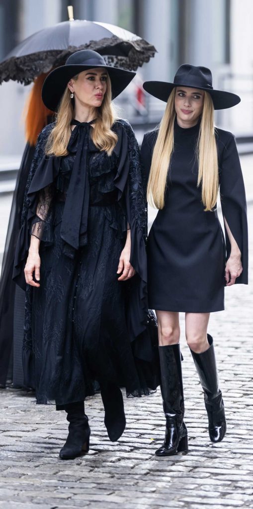Emma Roberts in a Black Dress