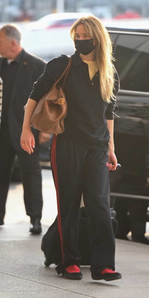 Jennifer Lawrence in a Black Protective Mask