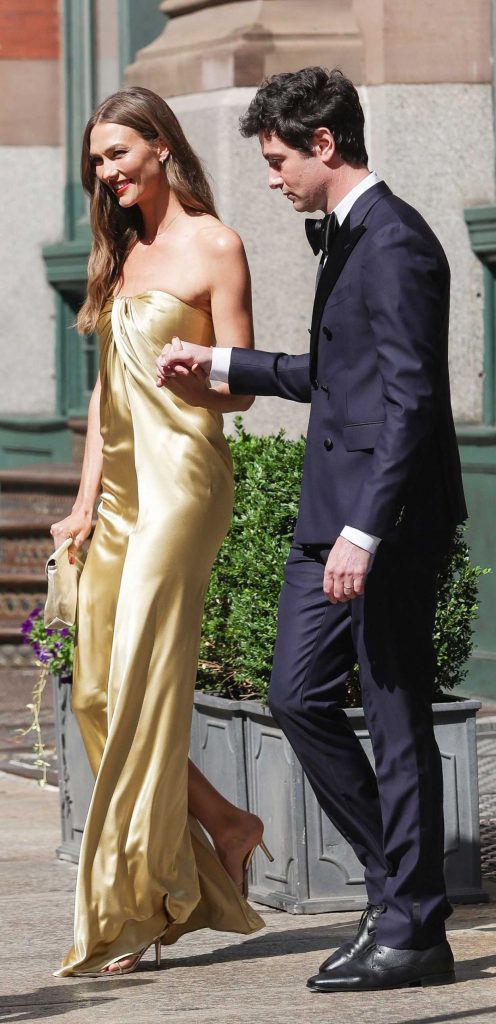 Karlie Kloss in a Gold Dress