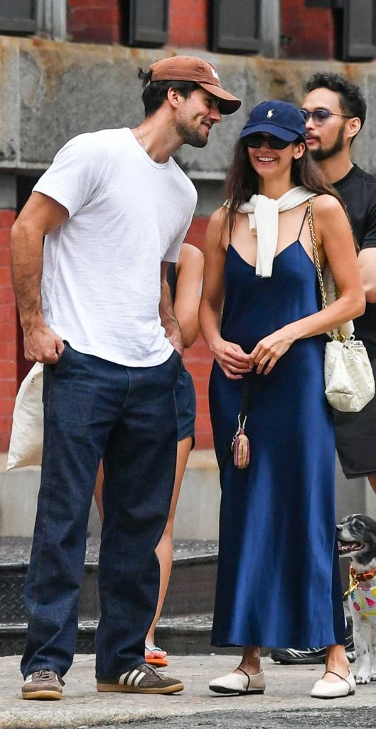 Nina Dobrev in a Blue Dress