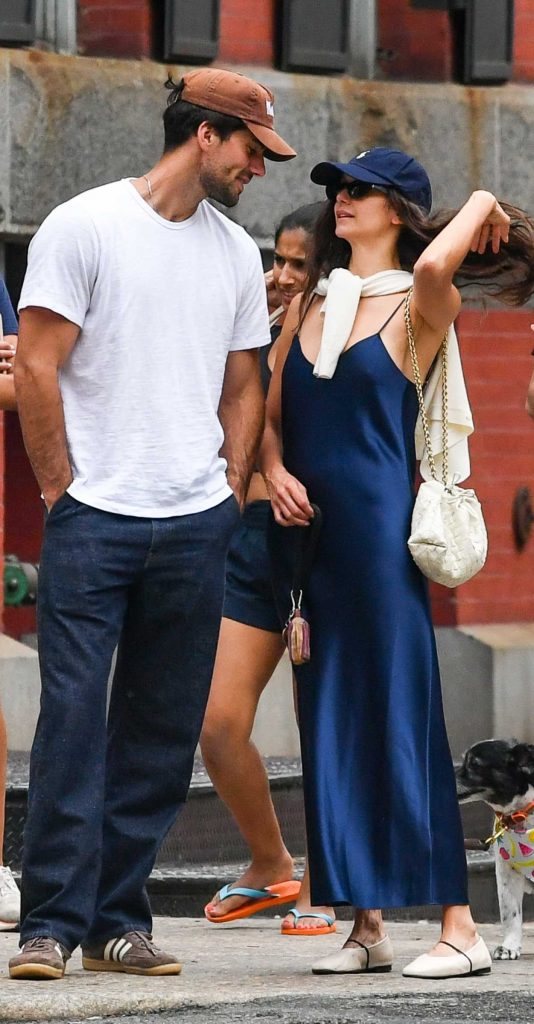 Nina Dobrev in a Blue Dress