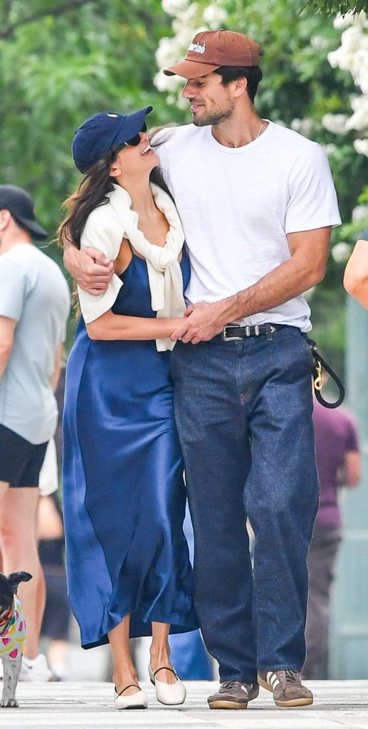 Nina Dobrev in a Blue Dress