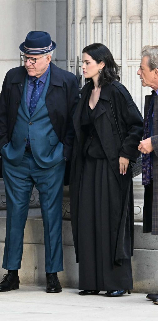 Selena Gomez in a Black Trench Coat