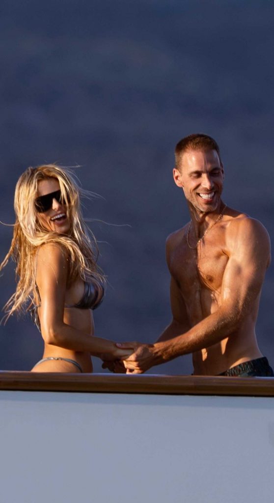 Brooks Nader in a Shimmering Silver Bikini