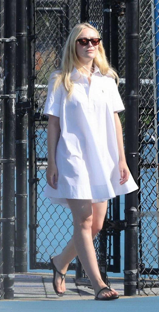 Dakota Fanning in a White Dress