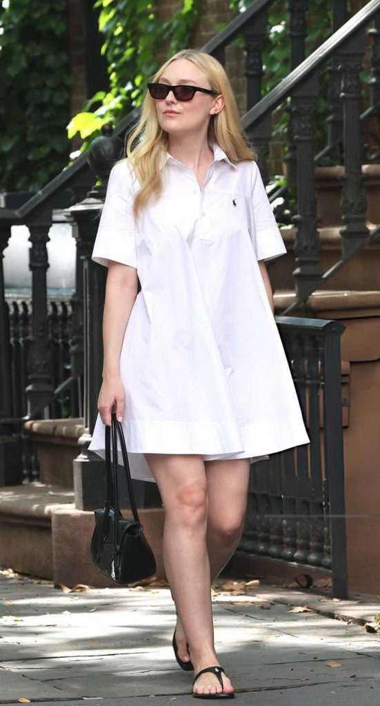 Dakota Fanning in a White Dress