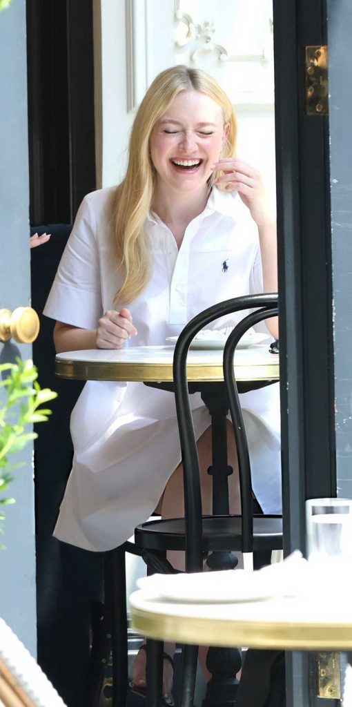Dakota Fanning in a White Dress
