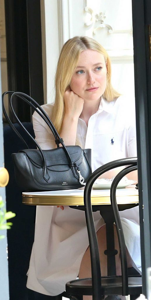 Dakota Fanning in a White Dress