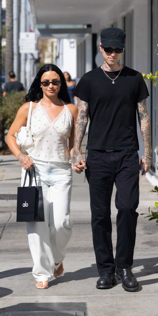 Demi Lovato in a White Jeans
