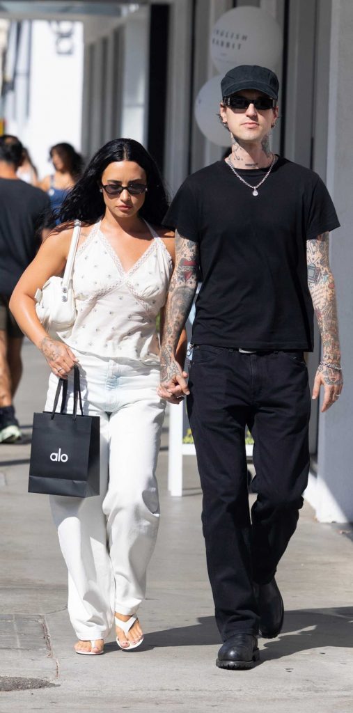Demi Lovato in a White Jeans
