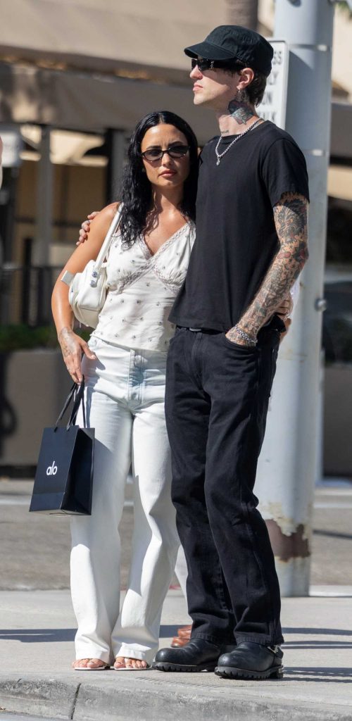 Demi Lovato in a White Jeans