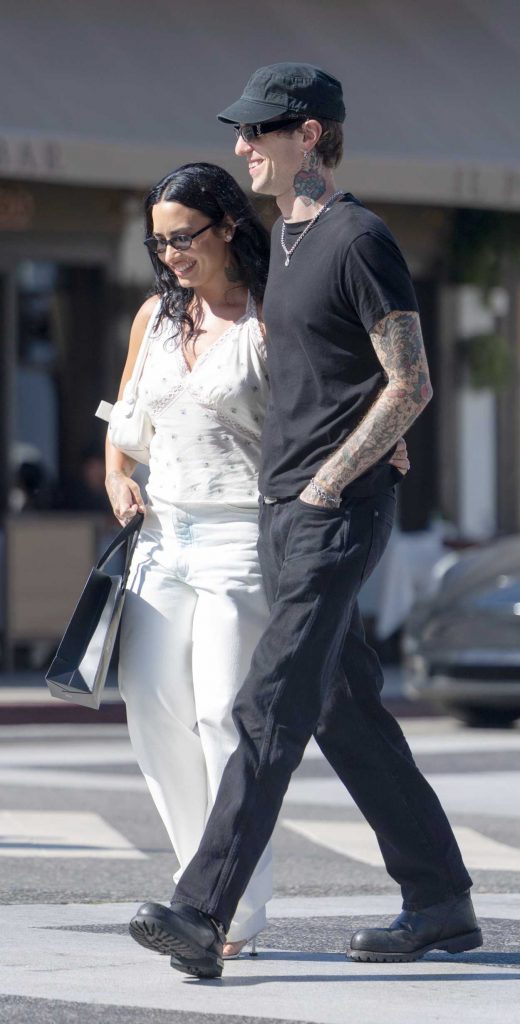 Demi Lovato in a White Jeans