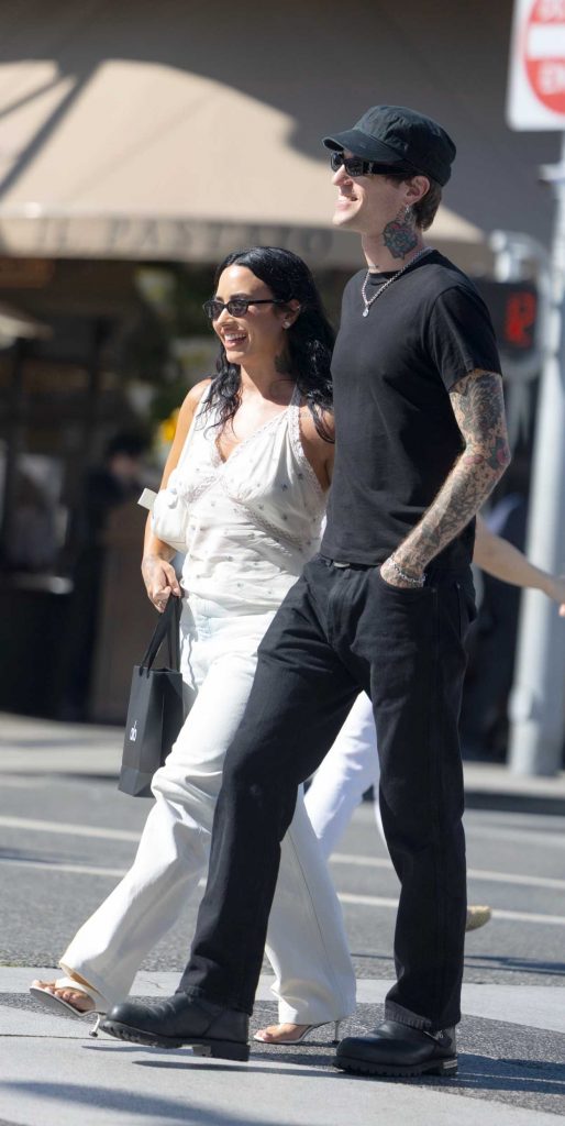 Demi Lovato in a White Jeans