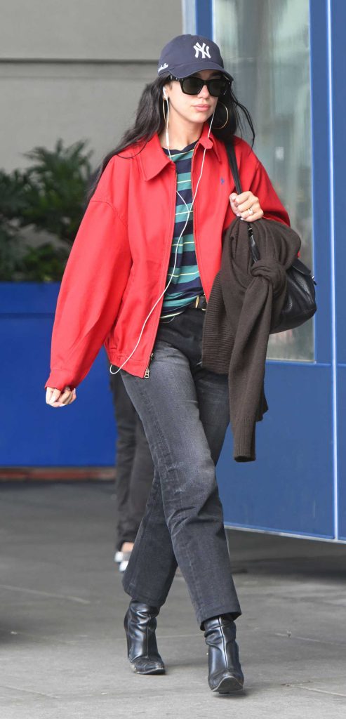 Dua Lipa in a Red Jacket