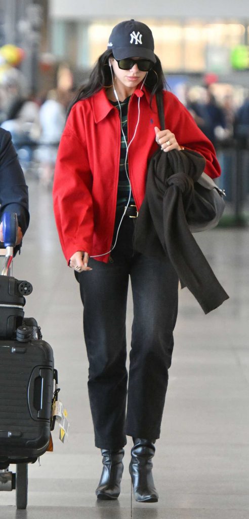 Dua Lipa in a Red Jacket