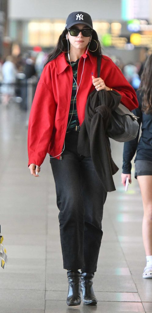 Dua Lipa in a Red Jacket