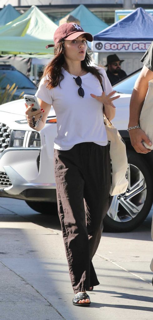 Lucy Hale in a White Tee